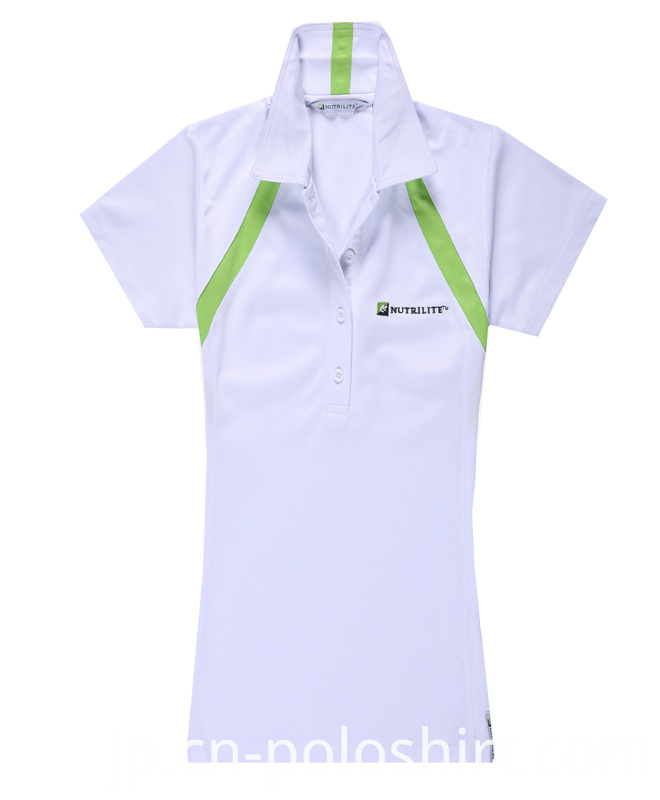 White 100% Polyester Quick Dry Fit Polo/Golf Shirt